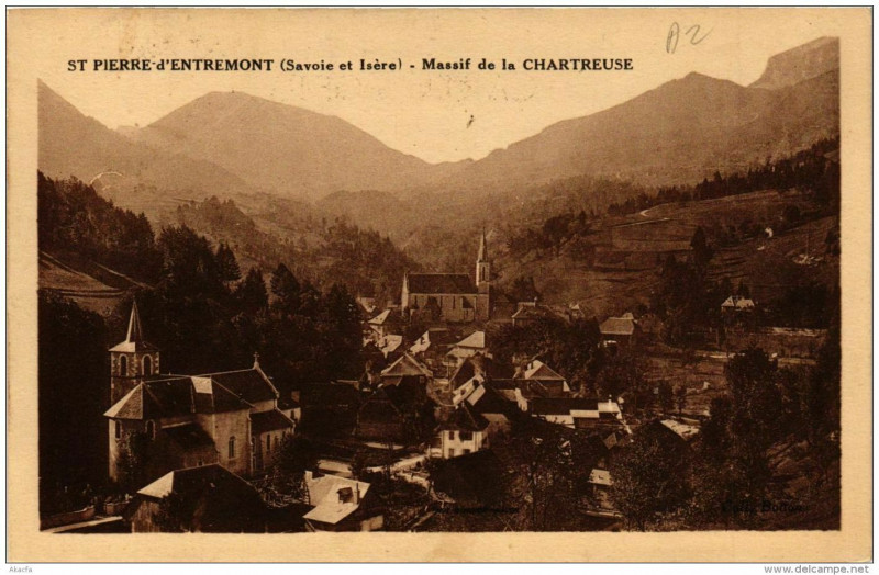 Carte postale ancienne Saint-Pierre d'Entremont Massif de la Chartreuse à Saint-Pierre-d'Entremont