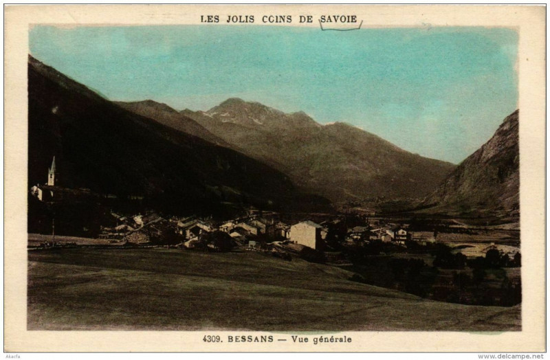 Carte postale ancienne Bessans Vue generale à Bessans