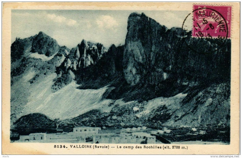 Carte postale ancienne Valloire Le Camp des Rochilles à Valloire