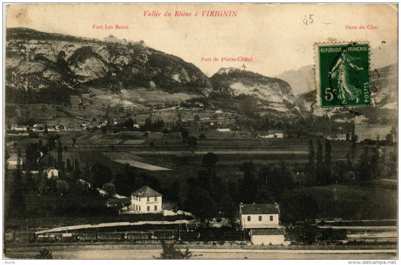 Carte postale ancienne Vallée du Rhone a Virignin