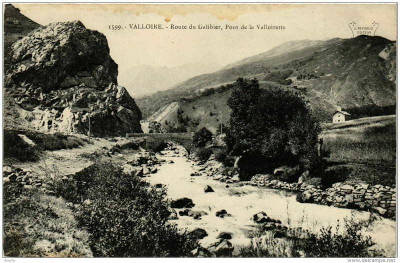 Carte postale ancienne Valloire Route du Galibier Pont de la VALLOIREtte à Valloire