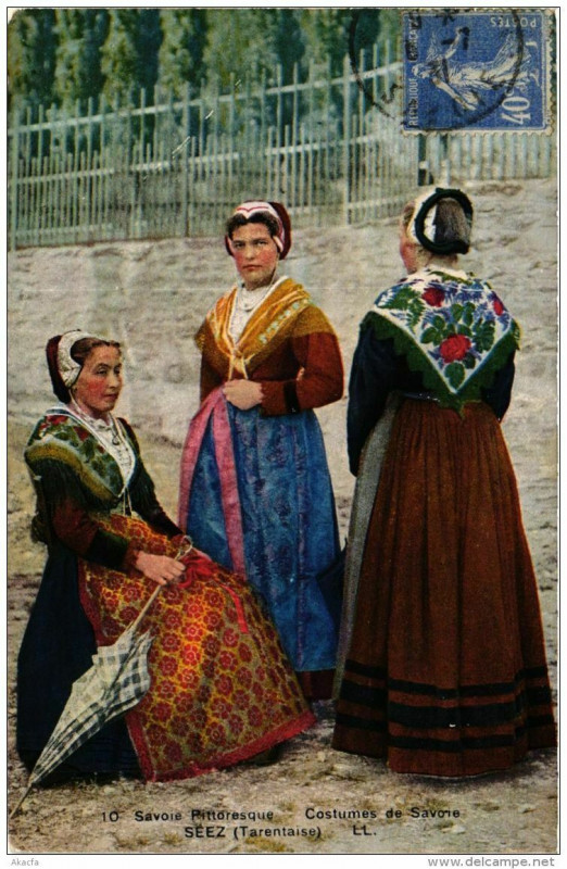 Carte postale ancienne Savoie Pittoresque Costumes de Savoie. Seez à Séez