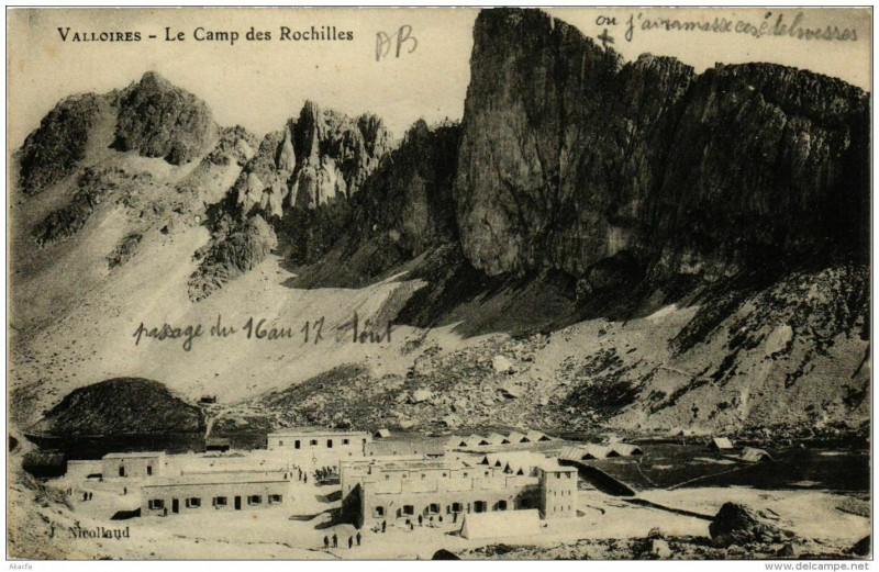 Carte postale ancienne Valloire Le Camp des Rochilles à Valloire