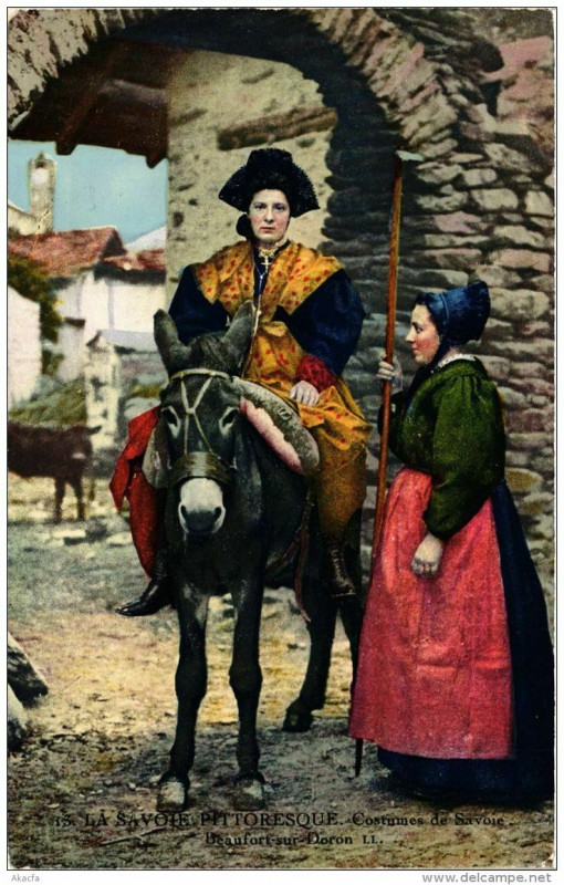 Carte postale ancienne Costumes de Savoie Beaufort-sur-Doron à Beaufort