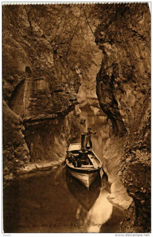 Carte postale ancienne Env. de Aix-les-Bains Gorges du Sierror à Aix-les-Bains