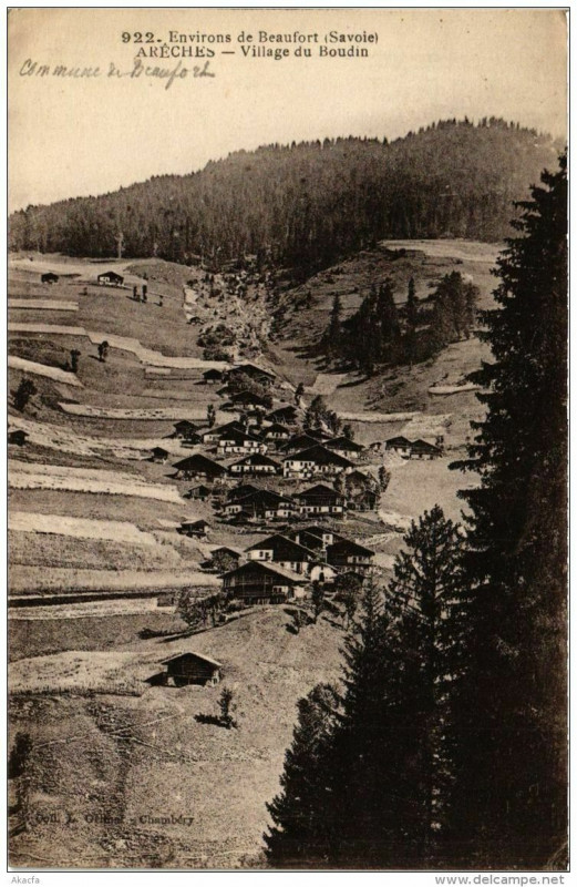 Carte postale ancienne Areches Village du Boudin