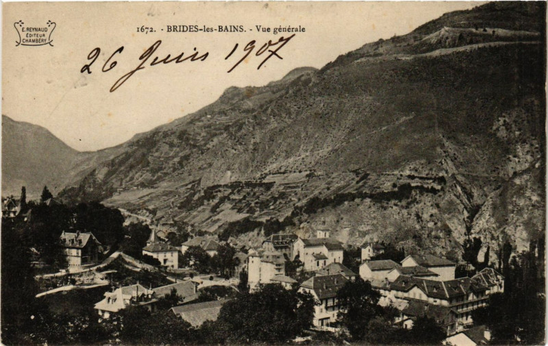 Carte postale ancienne Brides-les-Bains - Vue générale à Brides-les-Bains