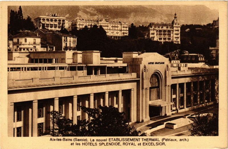 Carte postale ancienne Aix-les-Bains - Le nouvel Etabl. Thermal à Aix-les-Bains