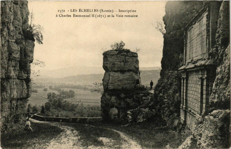 Carte postale ancienne Les Echelles - Voie romaine aux Échelles