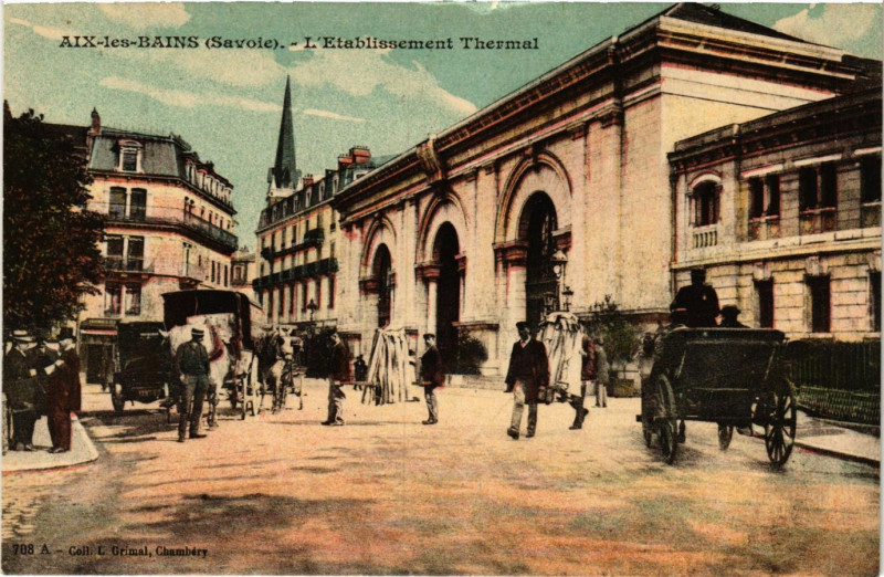 Carte postale ancienne Aix-les-Bains - Etabl. Thermal à Aix-les-Bains