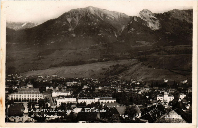 Carte postale ancienne Albertville - Vue générale-Belle Etoile et Roc Rouge à Albertville
