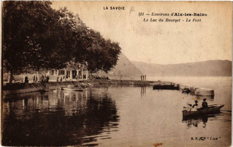 Carte postale ancienne Env. d'Aix-les-Bains Le Lac du Bourget Le Port à Aix-les-Bains