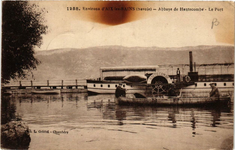 Carte postale ancienne Env. d'Aix-les-Bains Abbaye de Hautecombe Le Port à Aix-les-Bains