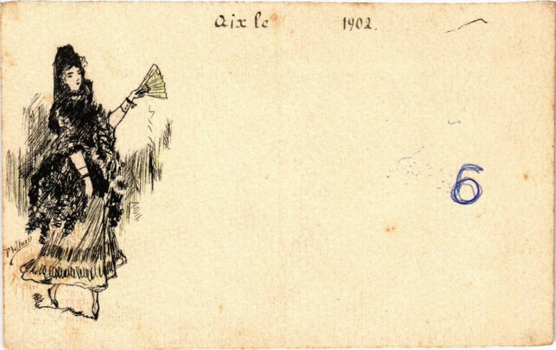 Carte postale ancienne Aix le...1902