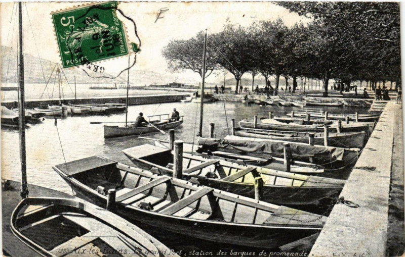 Carte postale ancienne Aix-les-Bains Le grand Port à Aix-les-Bains