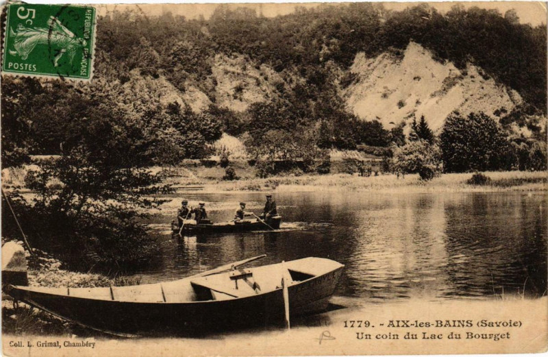 Carte postale ancienne Aix-les-Bains Un coin du Lac du Bourget à Aix-les-Bains