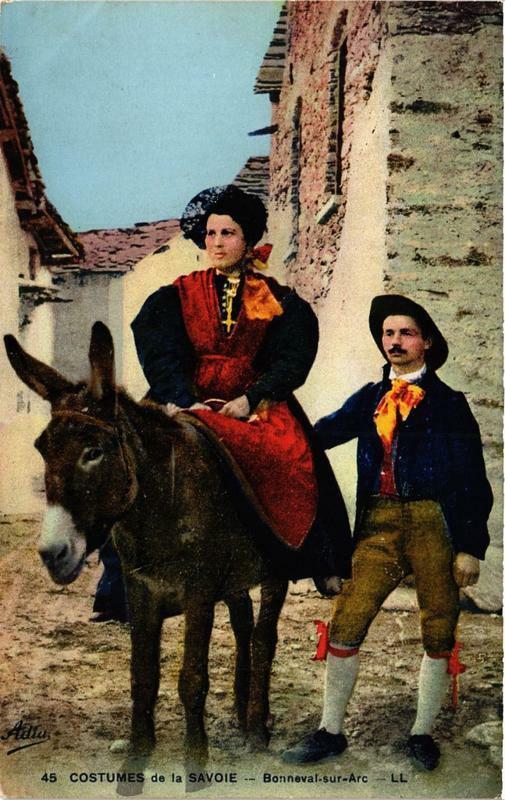 Carte postale ancienne Costumes de la Savoie Bonneval sur Arc à Bonneval-sur-Arc