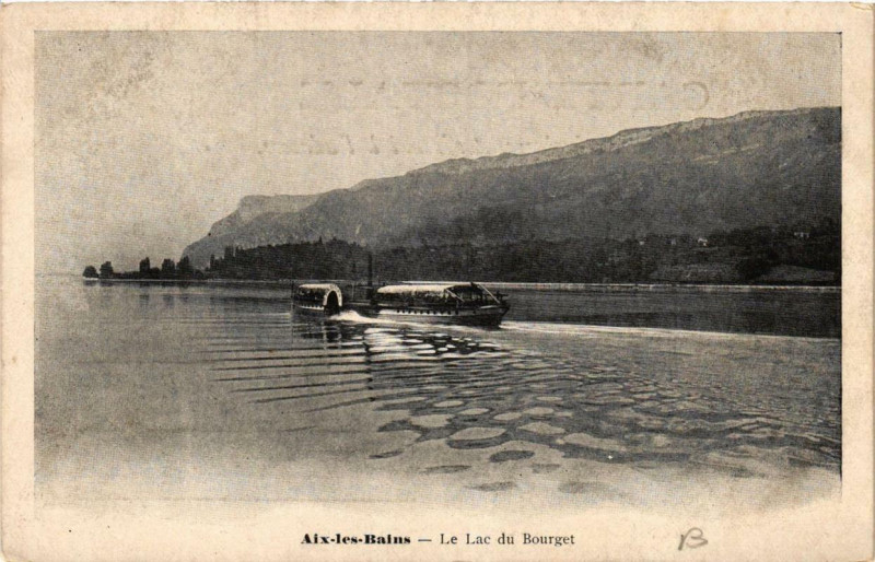 Carte postale ancienne Aix-les-Bains Le Lac du Bourget à Aix-les-Bains