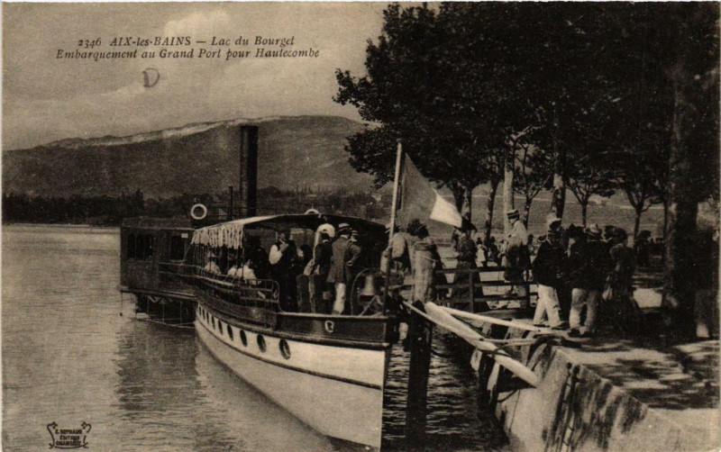 Carte postale ancienne Aix-les-Bains Lac du Bourget à Aix-les-Bains