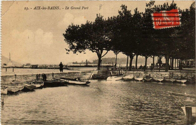 Carte postale ancienne Aix-les-Bains Le grand Port à Aix-les-Bains