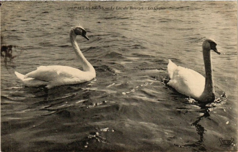 Carte postale ancienne Aix-les-Bains Le Lac du Bourget à Aix-les-Bains