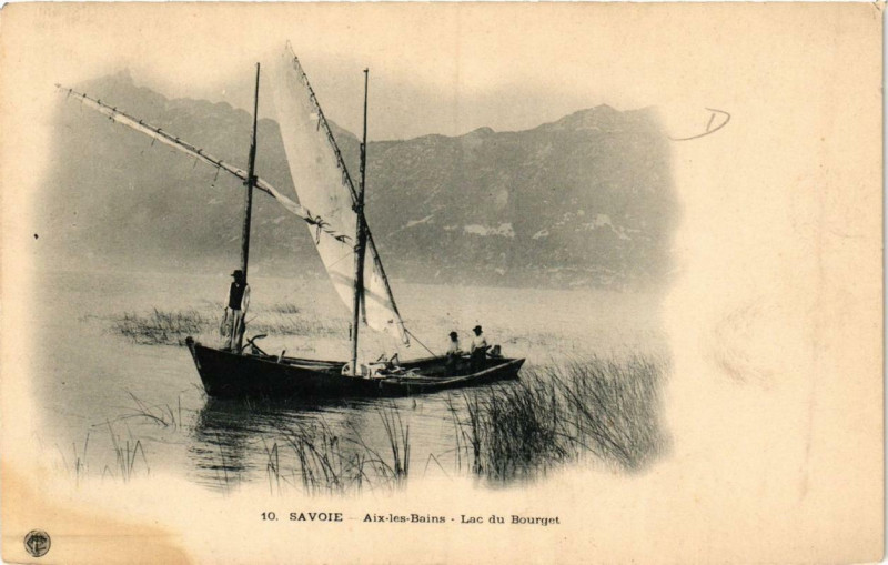 Carte postale ancienne Aix-les-Bains Lac du Bourget à Aix-les-Bains