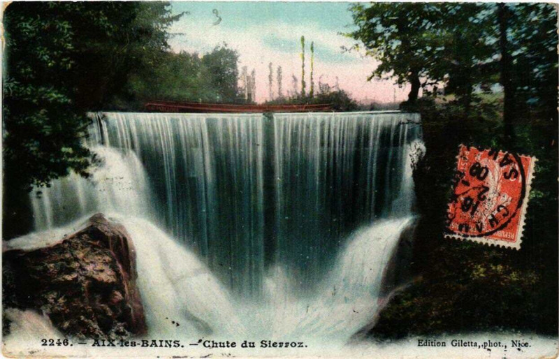 Carte postale ancienne Aix-les-Bains Chute du Sierroz à Aix-les-Bains