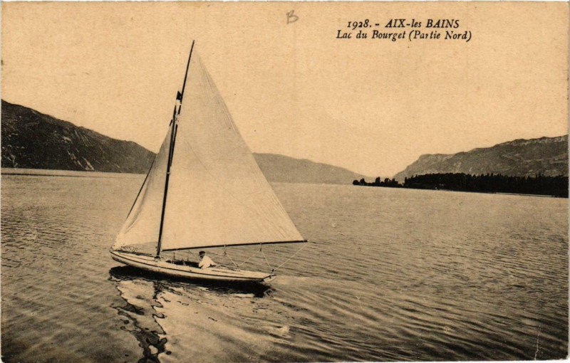 Carte postale ancienne Aix-les-Bains Lac du Bourget à Aix-les-Bains
