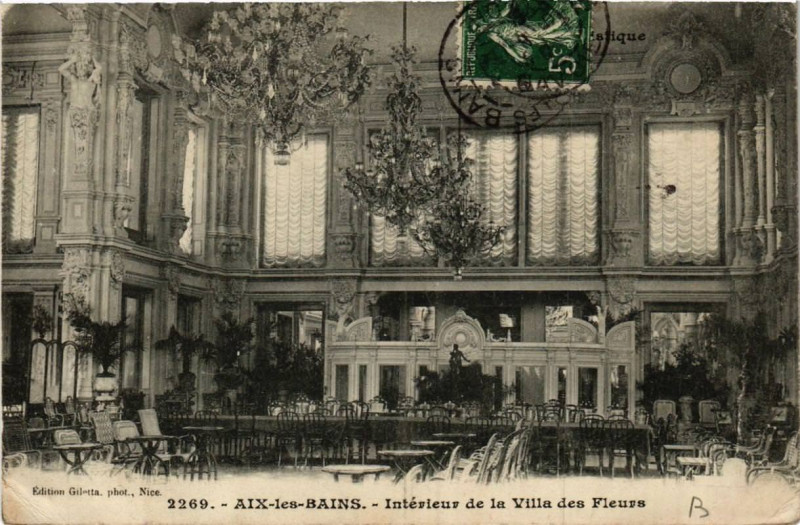 Carte postale ancienne Aix-les-Bains Interieur de la Villa des Fleurs à Aix-les-Bains