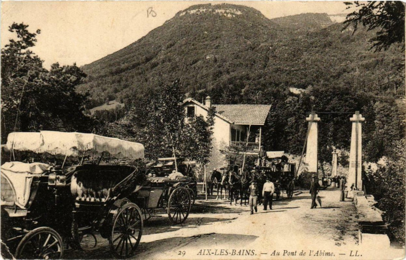 Carte postale ancienne Aix-les-Bains Au Pont de l'Abime à Aix-les-Bains