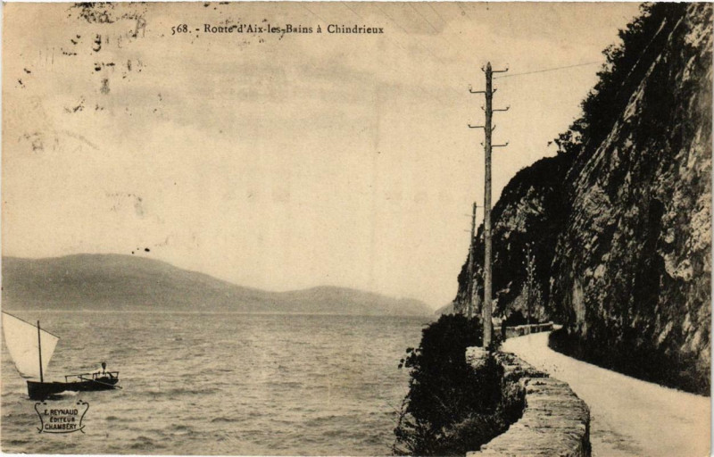 Carte postale ancienne Route d'Aix-les-Bains a Chindrieux à Chindrieux