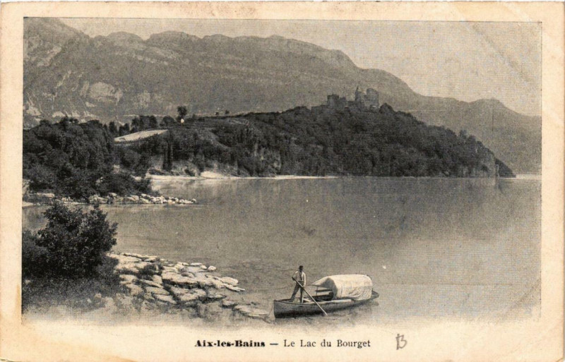 Carte postale ancienne Aix-les-Bains Le Lac du Bourget à Aix-les-Bains