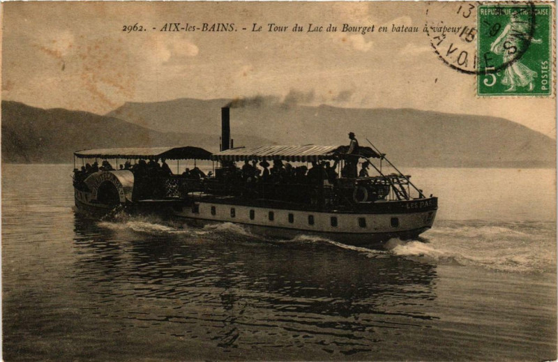 Carte postale ancienne Aix-les-Bains Le Tour du Lac du Bourget à Aix-les-Bains