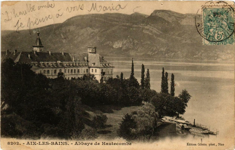 Carte postale ancienne Aix-les-Bains Abbaye d'Hautecombe à Aix-les-Bains