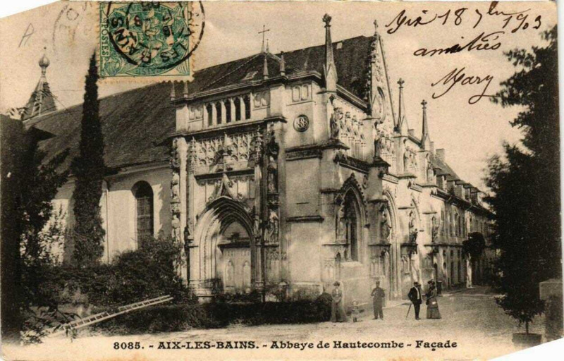 Carte postale ancienne Aix-les-Bains Abbaye de Hautecombe Facade à Aix-les-Bains