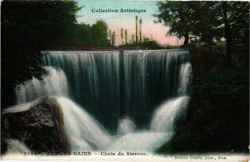 Carte postale ancienne Aix-les-Bains Chute du Sierroz à Aix-les-Bains