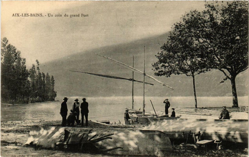 Carte postale ancienne Aix-les-Bains Un coin du grand Port à Aix-les-Bains