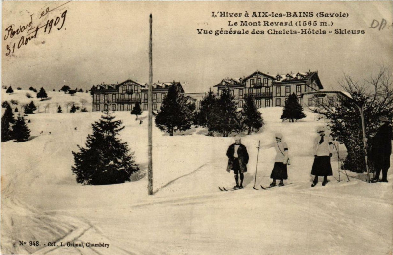 Carte postale ancienne Aix-les-Bains Le Mont Revard Vue générale des Chalets Hotels à Aix-les-Bains