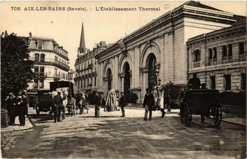 Carte postale ancienne Aix-les-Bains L'Etabl. Thermal à Aix-les-Bains