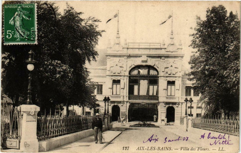 Carte postale ancienne Aix-les-Bains Villa des Fleurs à Aix-les-Bains