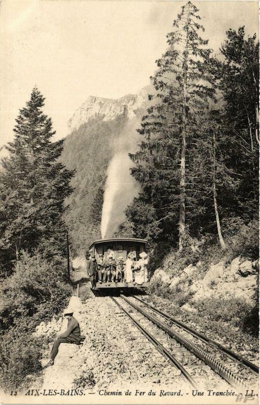 Carte postale ancienne Aix-les-Bains Chemin de Fer du Revard Une Tranchée à Aix-les-Bains