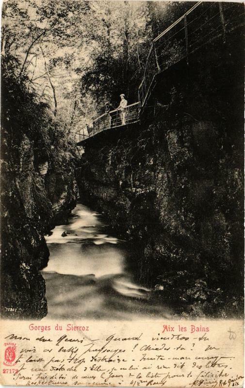Carte postale ancienne Aix-les-Bains Gorges du Sierroz à Aix-les-Bains