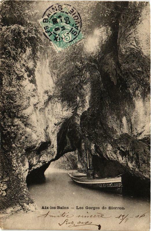 Carte postale ancienne Aix-les-Bains Les Gorges de Sierroz à Aix-les-Bains