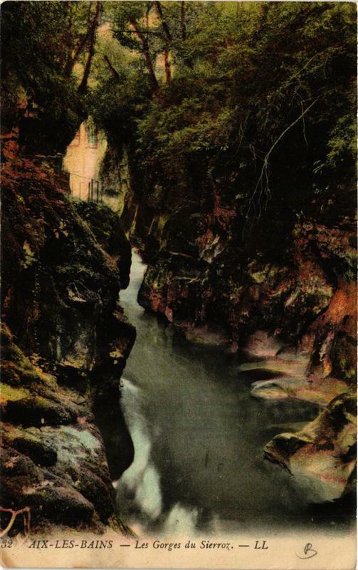 Carte postale ancienne Aix-les-Bains Les Gorges du Sierroz à Aix-les-Bains