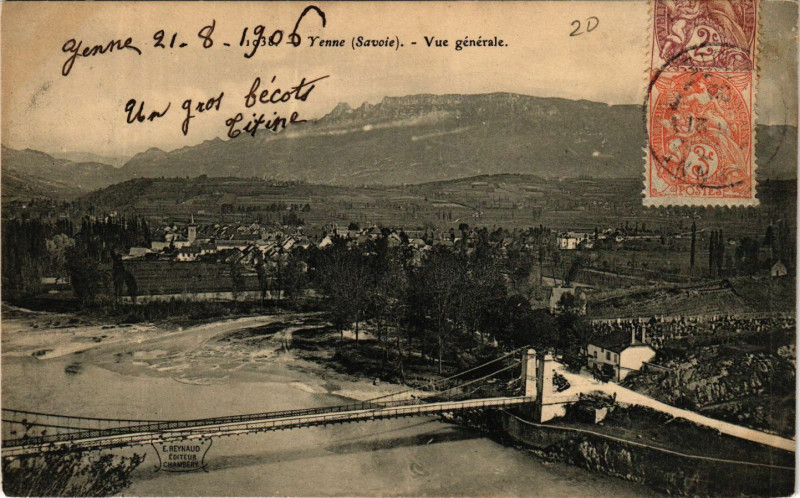 Carte postale ancienne Yenne - Vue générale à Yenne