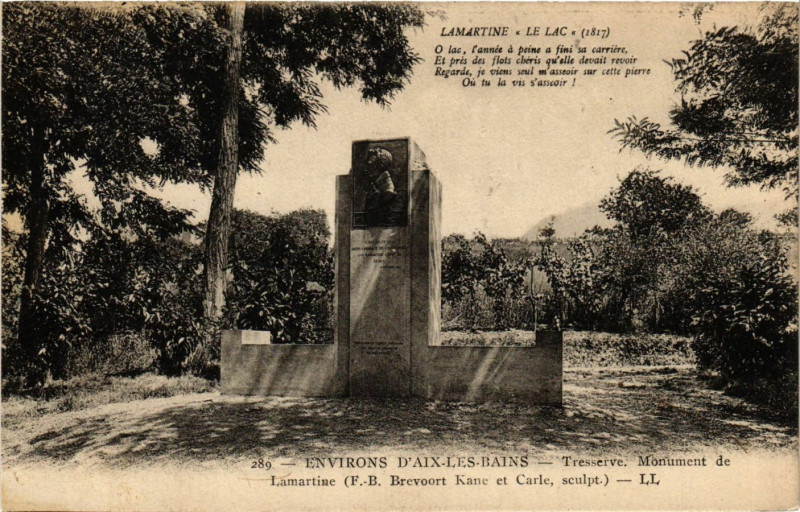 Carte postale ancienne Env. d'Aix-les-Bains - Tresserve.Monument de Lamartine (F... à Aix-les-Bains