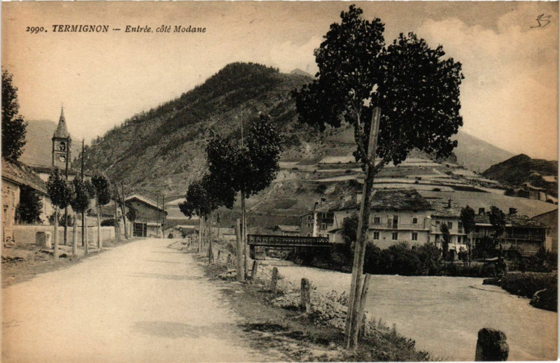 Carte postale ancienne Termignon - Entrée coté Modane à Modane