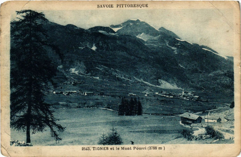 Carte postale ancienne Tignes et le Mont Pourri (3766 m) à Tignes