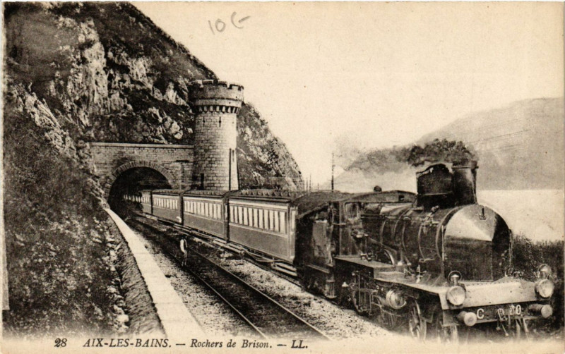 Carte postale ancienne Aix-les-Bains - Rochers de Brison à Aix-les-Bains
