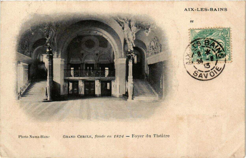 Carte postale ancienne Aix-les-Bains Grand Cercle Foyer du Théatre à Aix-les-Bains